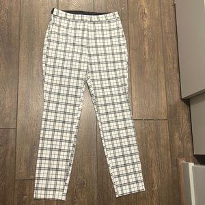 Zara black and white plaid, slim fit pants. Size M.
